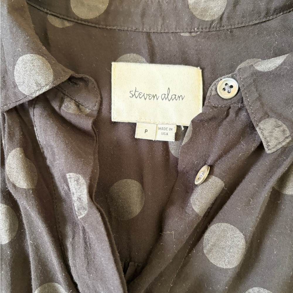 Steven Alan Charcoal Polka Dot Dress